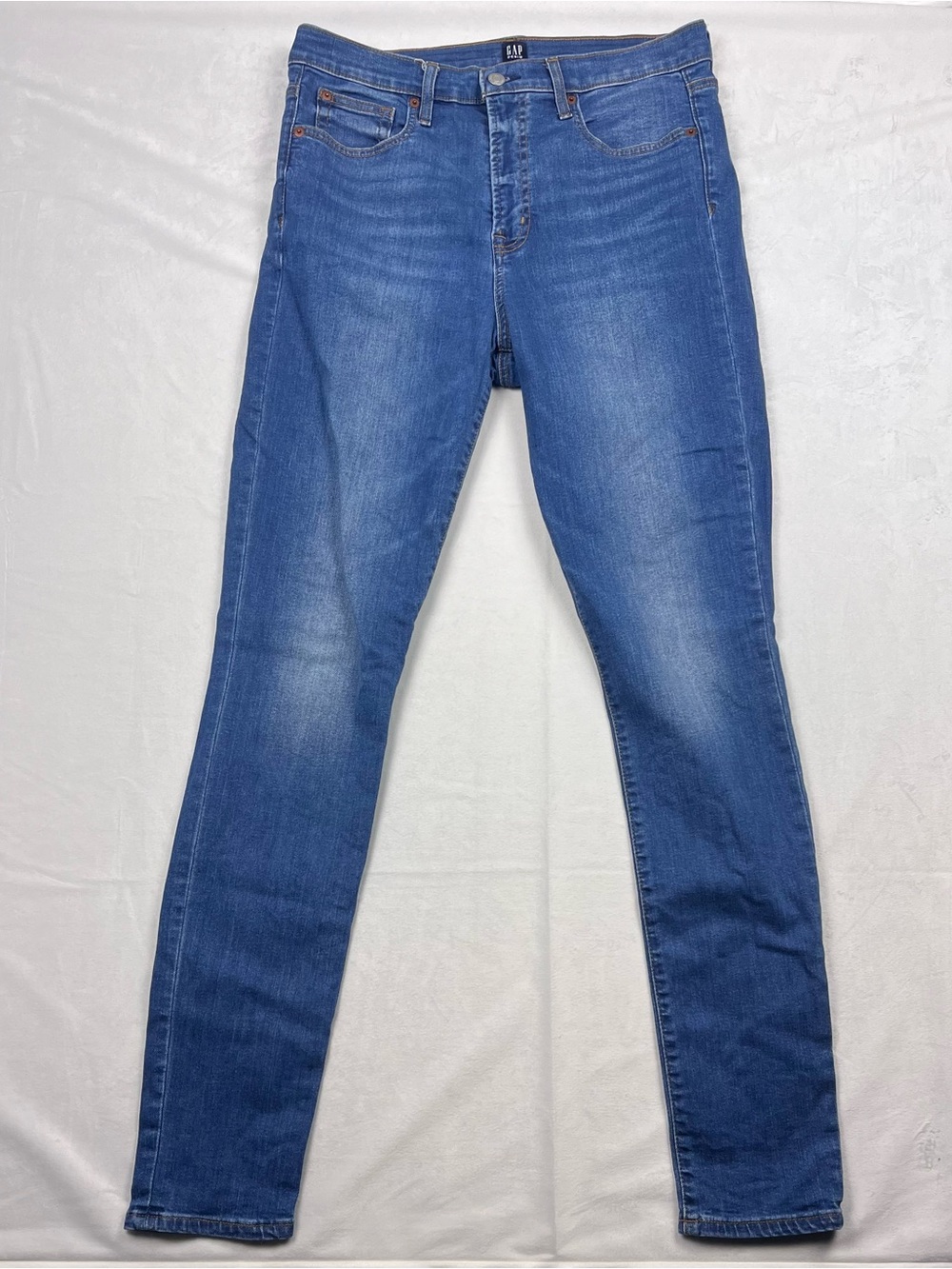 Gap Denim True Skinny Jeans Medium Wash Stretch Denim Size 31 TALL